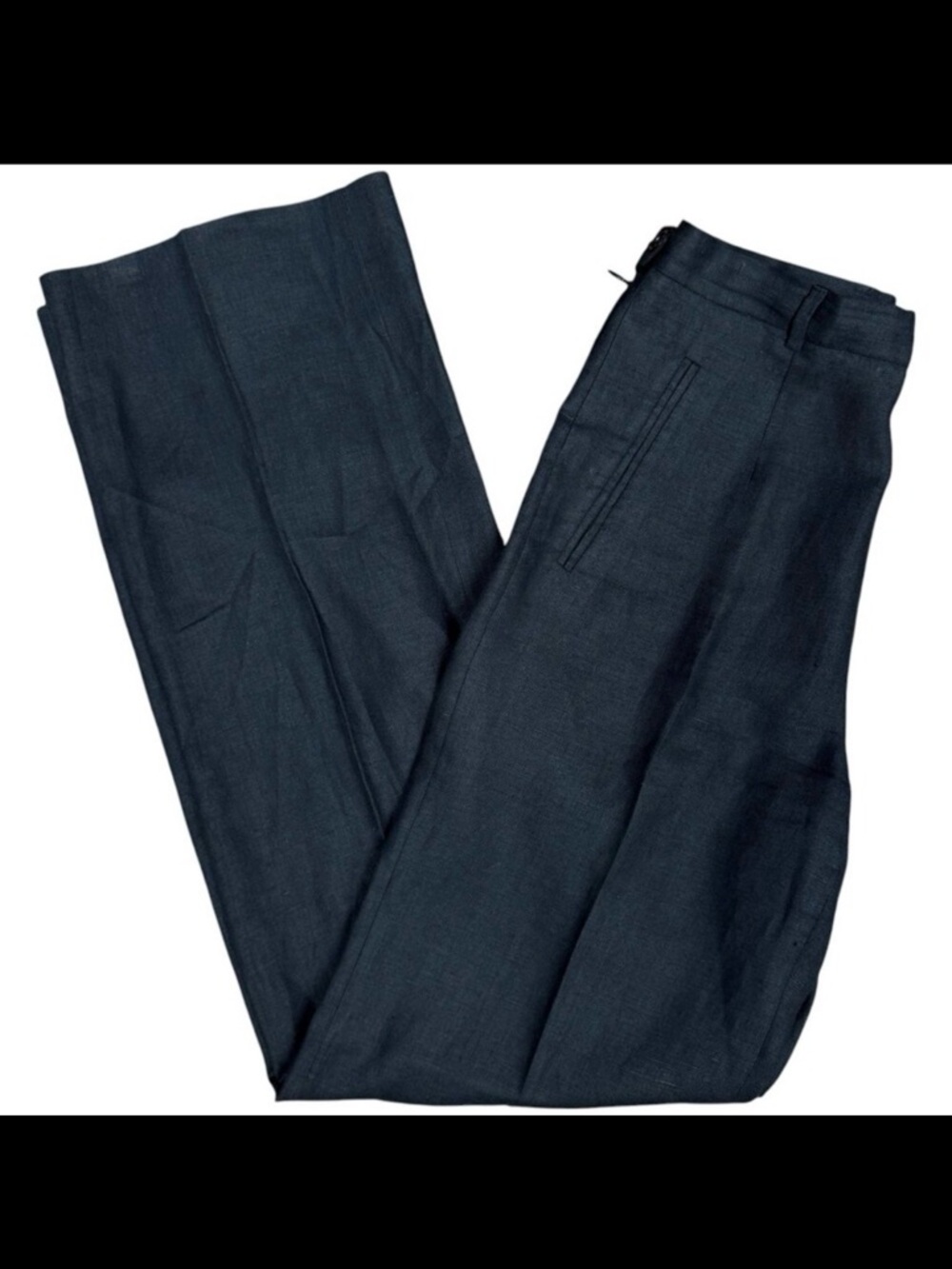 EUC Women's VALENTINI "Donna" Linen Wide Leg Pant Black | Size Medium/42‎